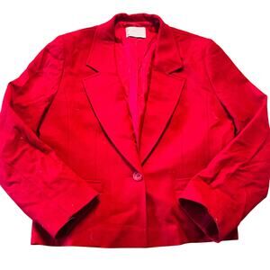 Vintage Womens Petite Pendleton Red Cropped Blazer Fits L
